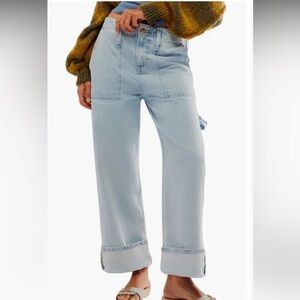 Free People Wide Leg crop jeans